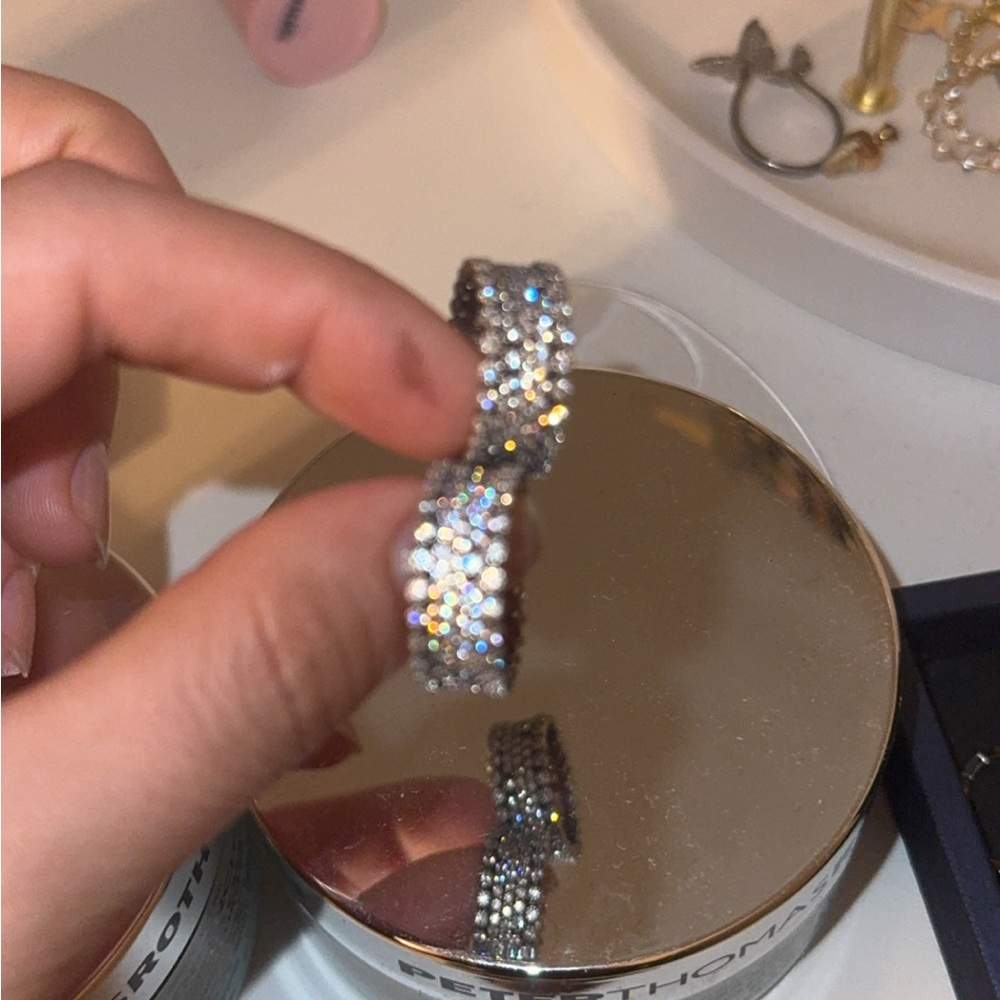 Pandora rings Bands thick and sparkly